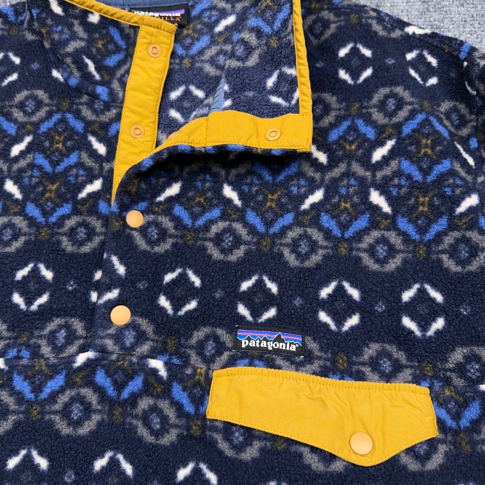 Patagonia Synchilla Snap-T Pullover Mens XL Tundra Cluster New Navy Fleece 25450 - Picture 3 of 9
